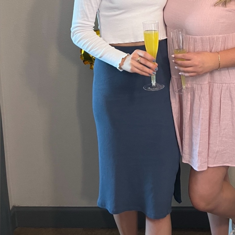 Maven west high rise midi skirt with slit